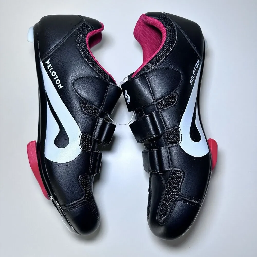 Peloton Cycling Shoes Unisex Size 41 Black Red Cleats Included Indoor Spin Bike